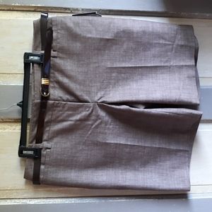 NWT AB Studio Brown Belted Bermuda Shorts